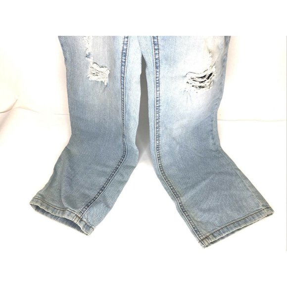 Mossimo Denim Ripped Jean Overalls Size L/G - Picture 3 of 8